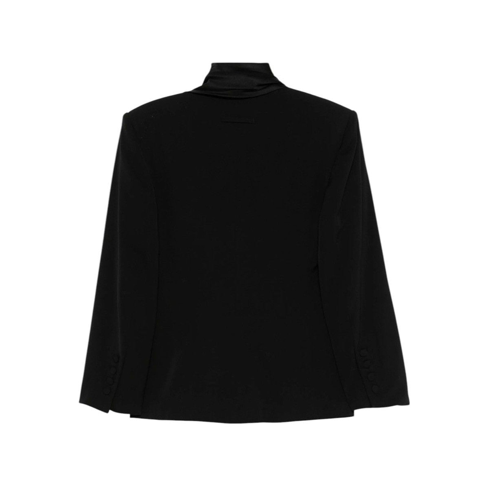 1990s silk scarf neck blazer