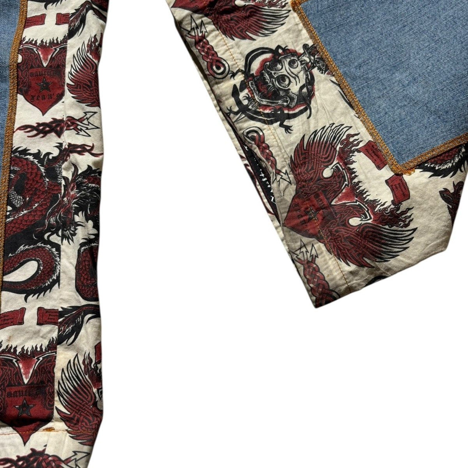 Double paneled dragon print pant