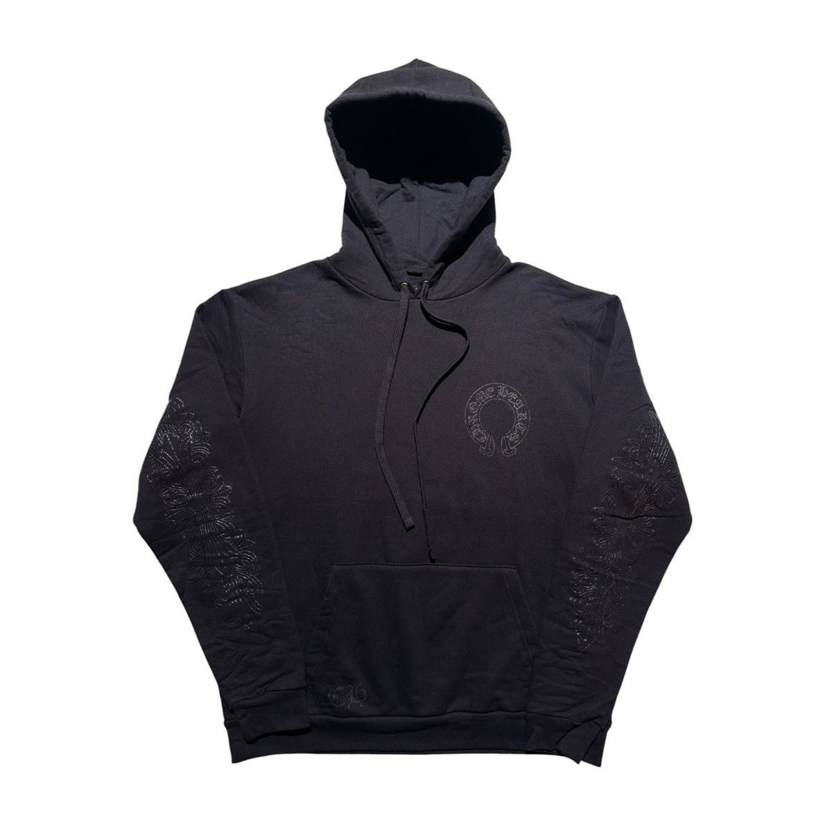 Triple black logo hoodie