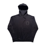 Triple black logo hoodie