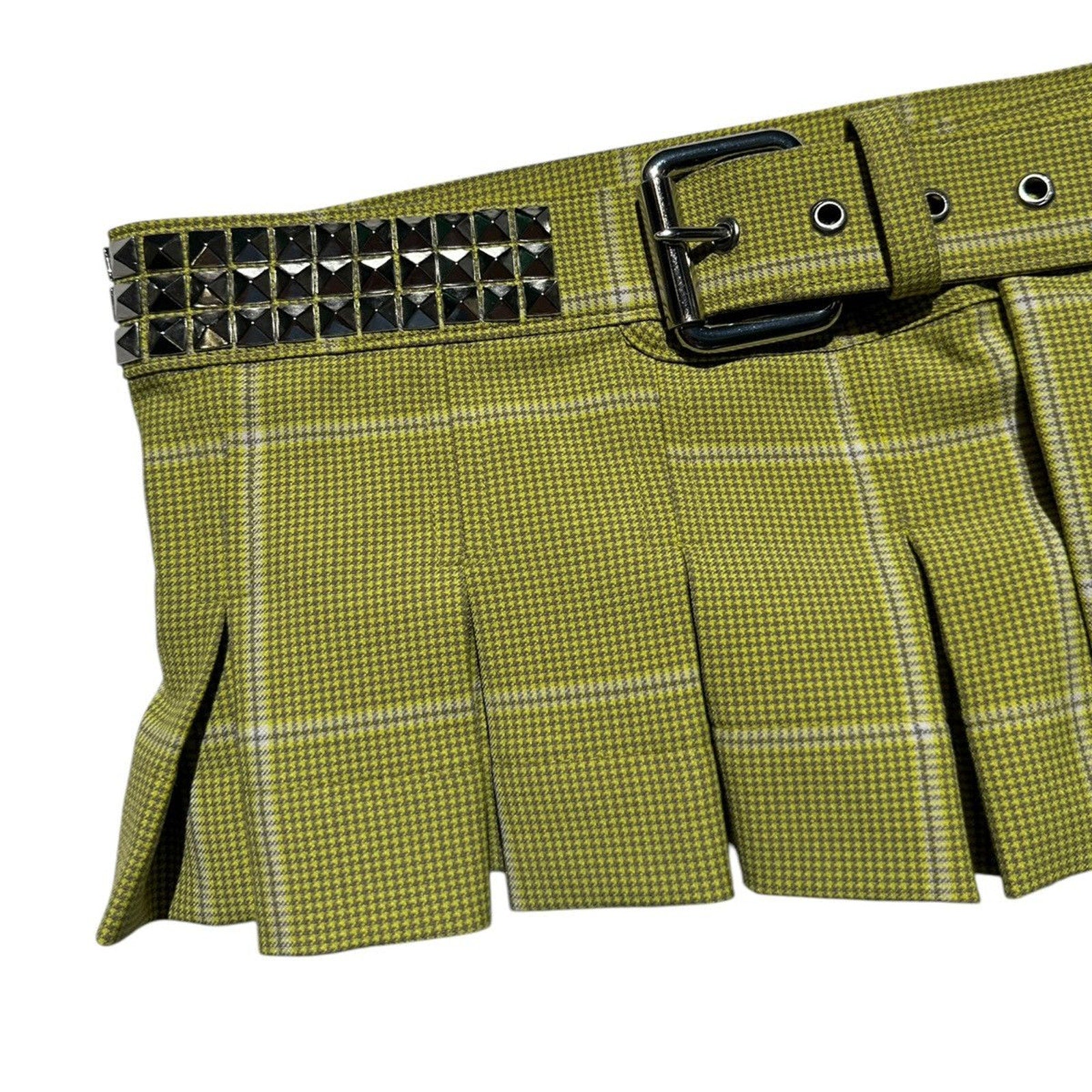 Studded pleated mini skirt