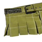 Studded pleated mini skirt