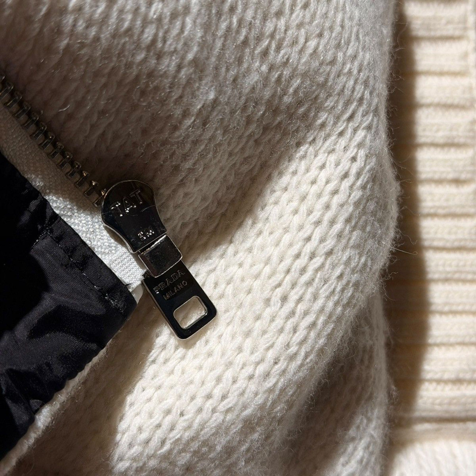 Cashmere wool puffer logo jacket