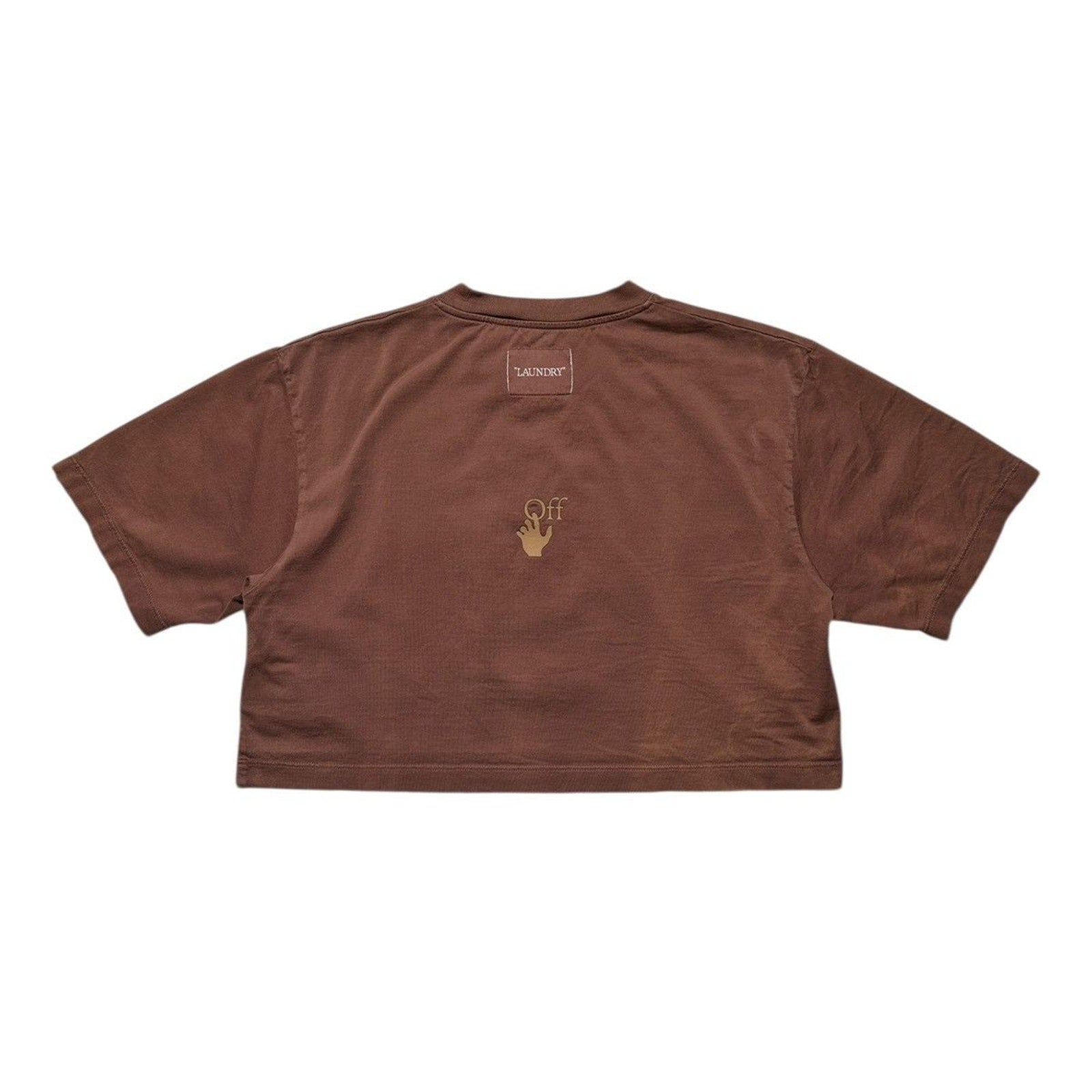Cropped washed logo tee