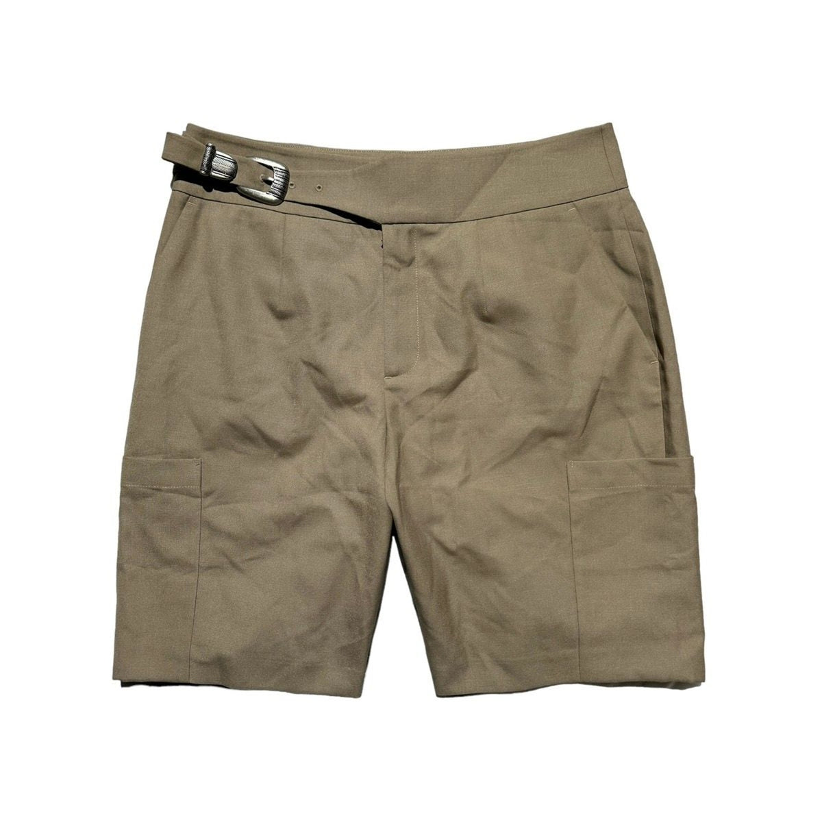 Belted Adjustable Khaki Shorts