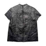 Liza Keane wrinkled effect leather shirt