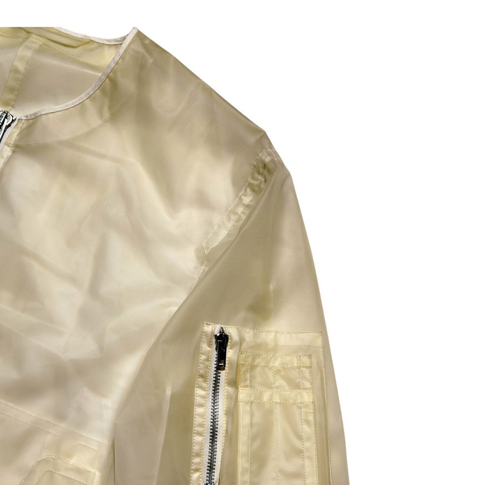 Translucent zip bomber jacket
