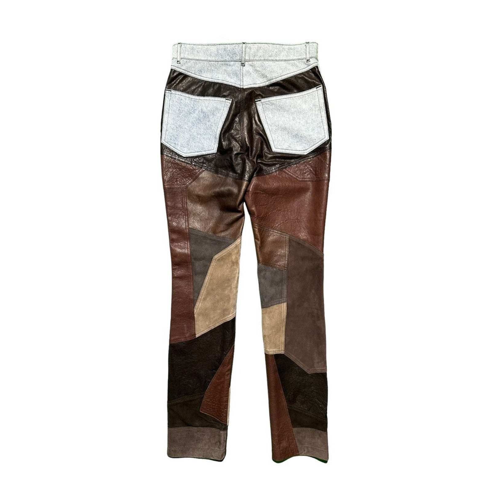 FW22 Lyrite Patchwork Leather Suede/Denim Pants