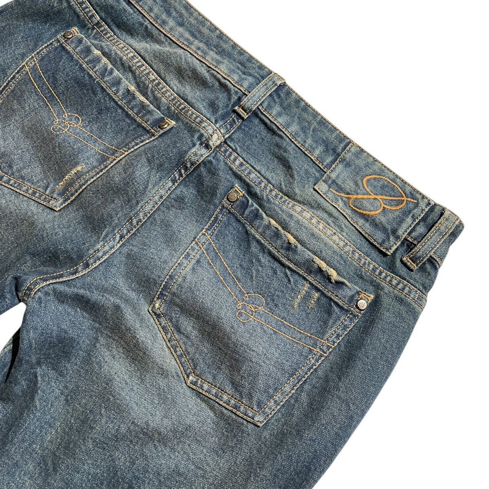 Chiffon ruffled flared jeans