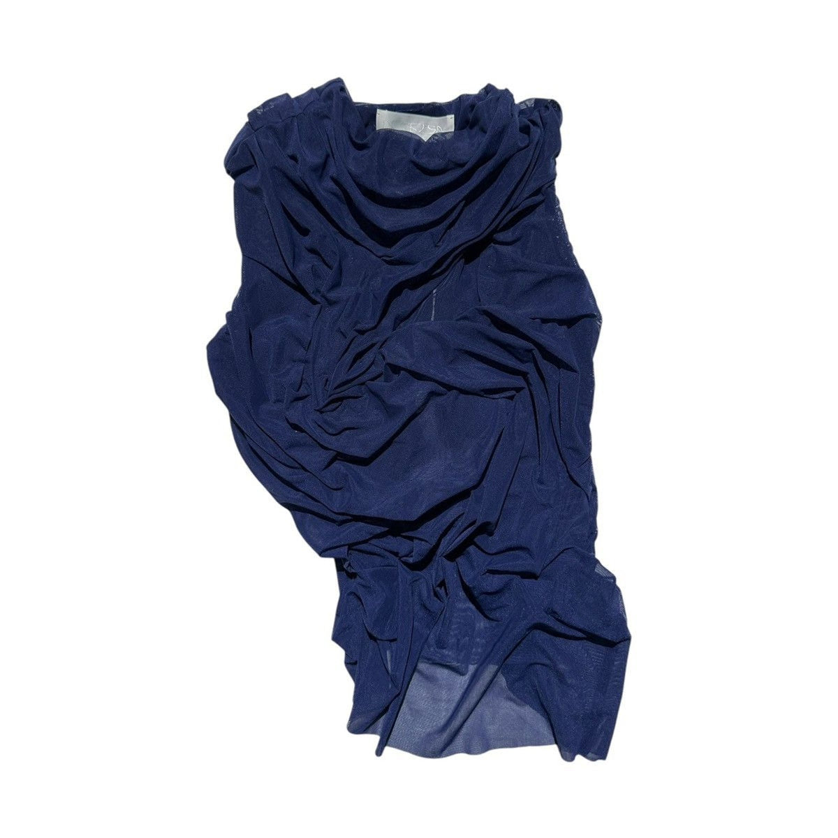“Wet” look one shoulder crop top
