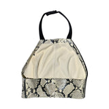 Gwen Python skin leather halter crop top