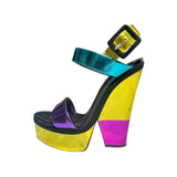 Colorblock wedge heel