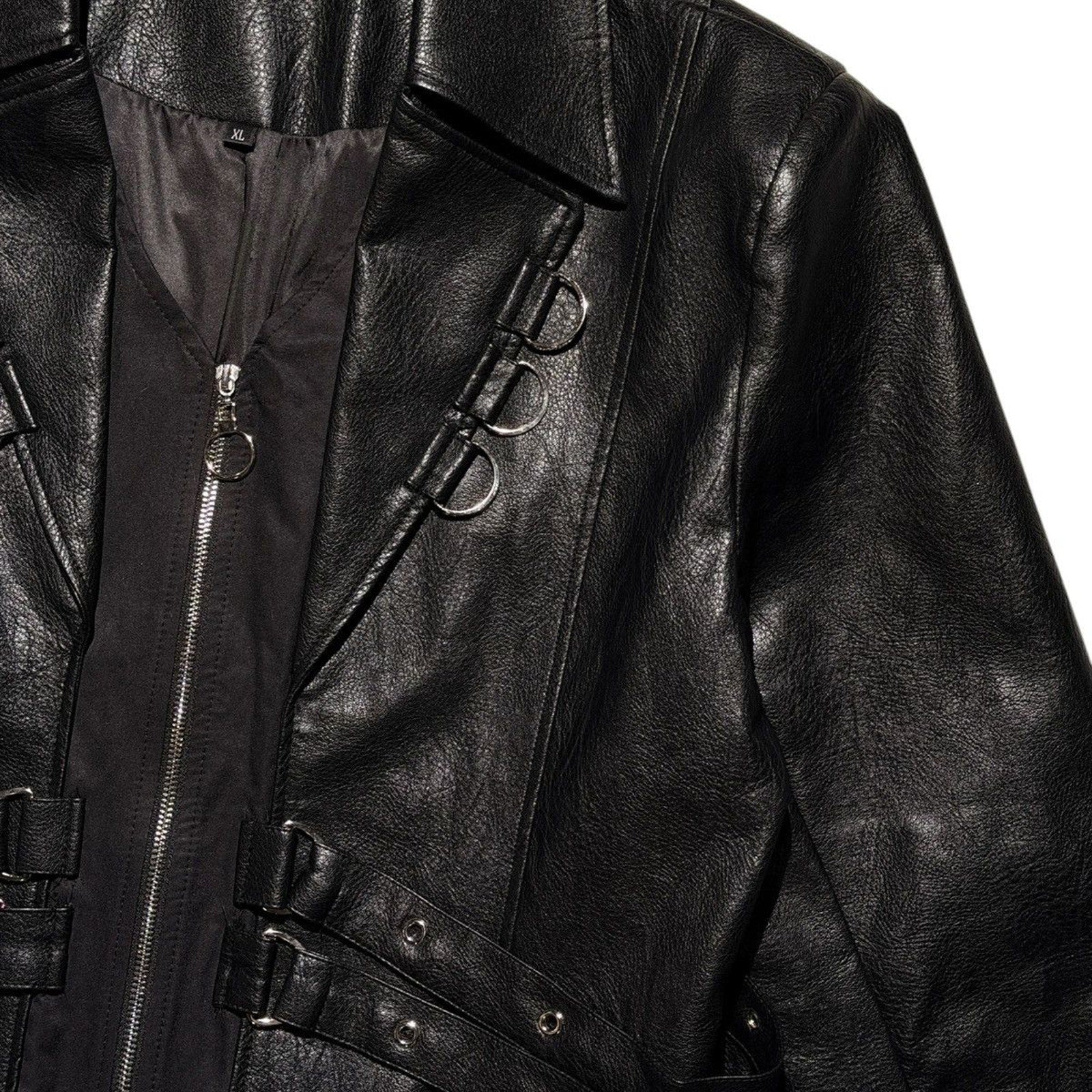 Harness Leather trench coat