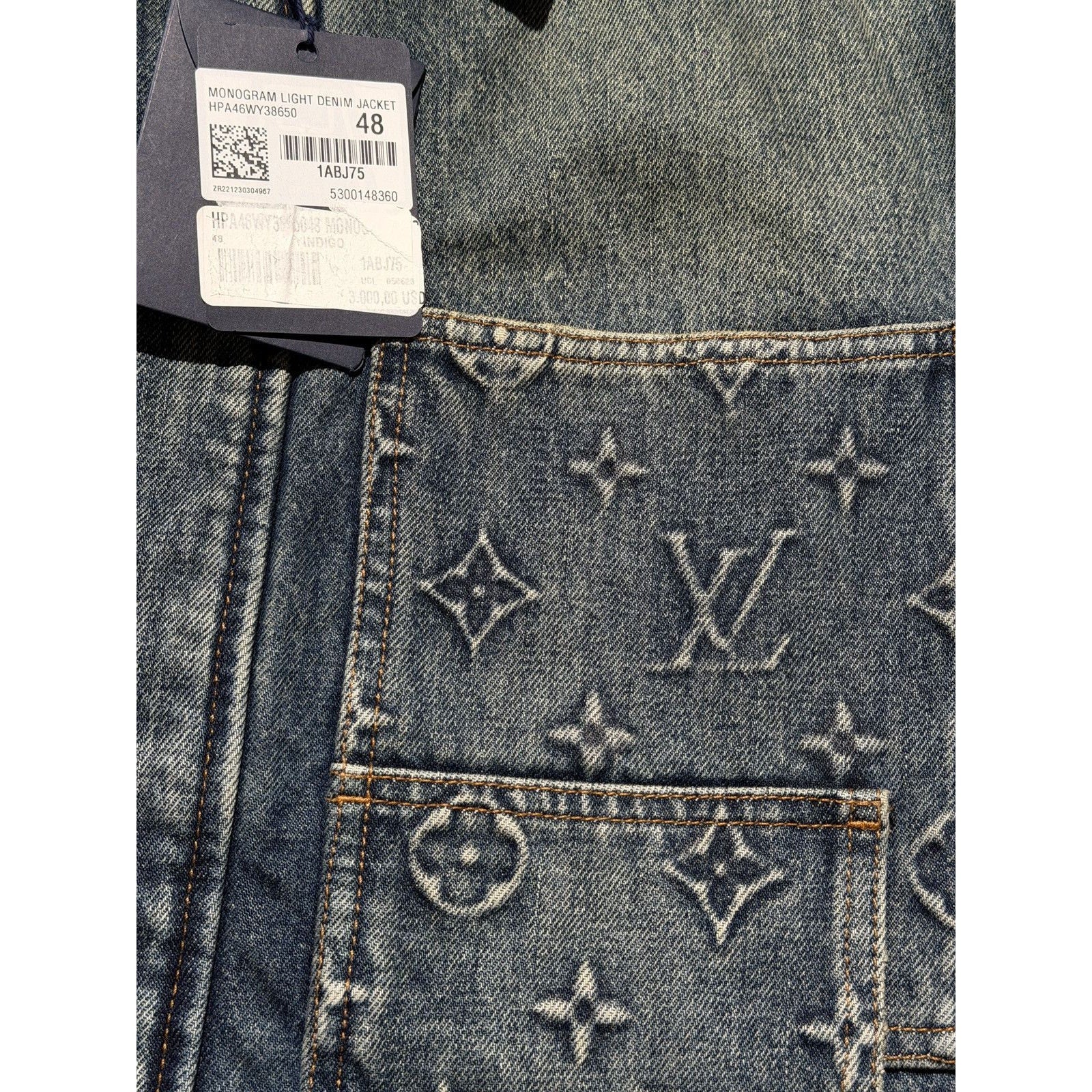 Monogram embossed Workwear denim jacket