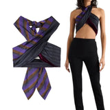 Cisou satin wrap crop top