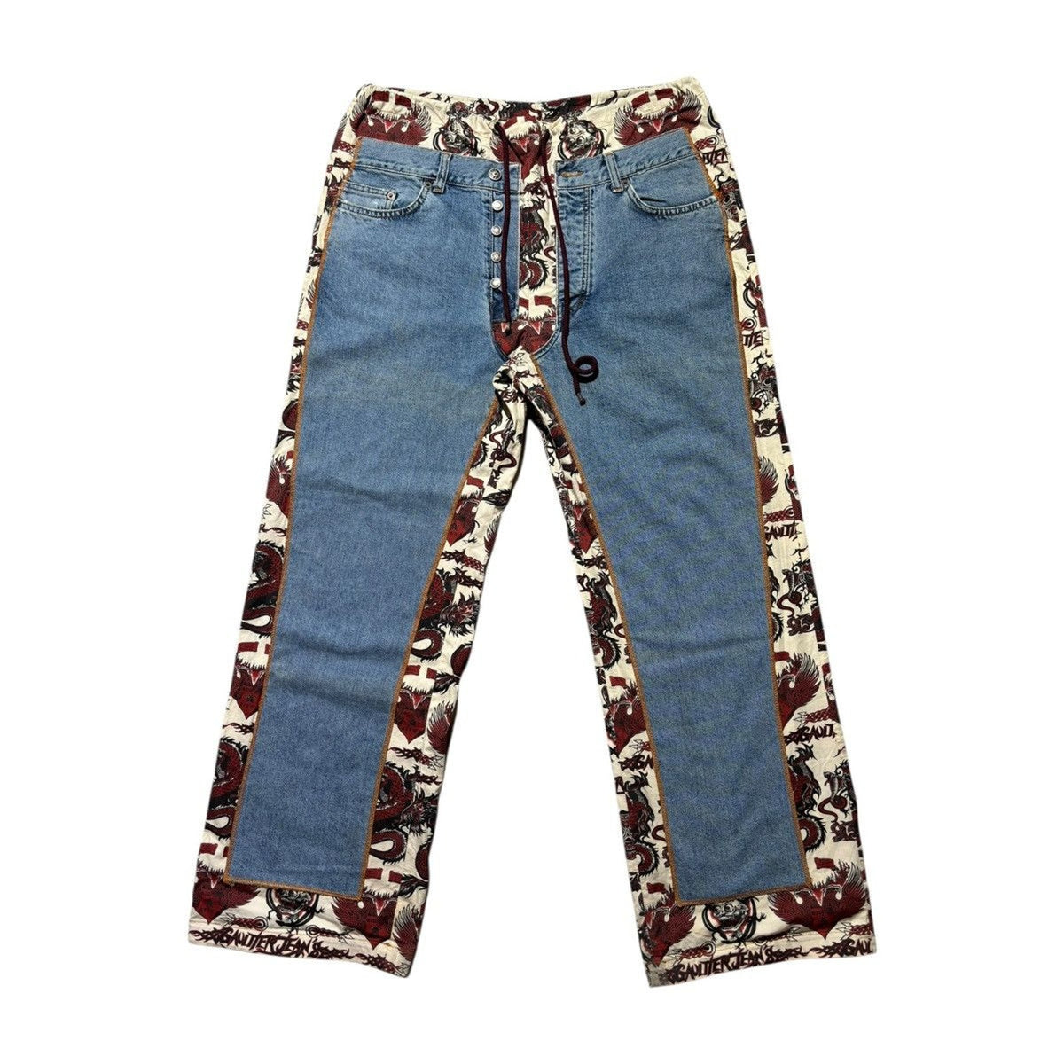 Double paneled dragon print pant