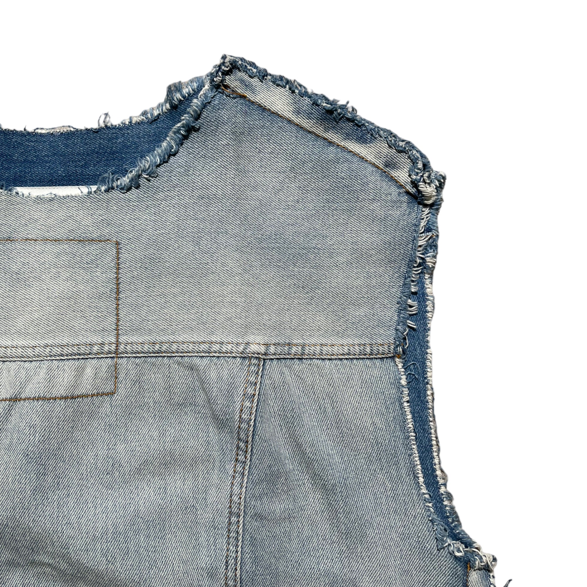 reverse reconstructed denim vest