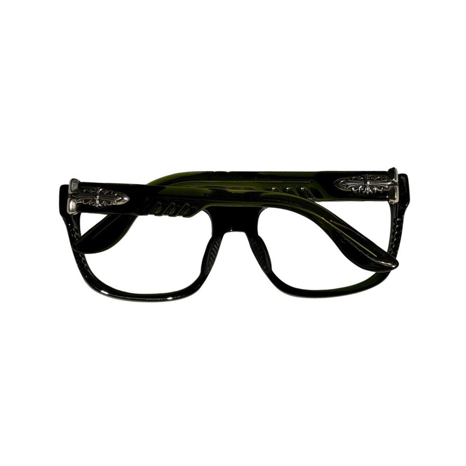 Disco stick green sunglasses clear frame