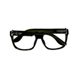 Disco stick green sunglasses clear frame