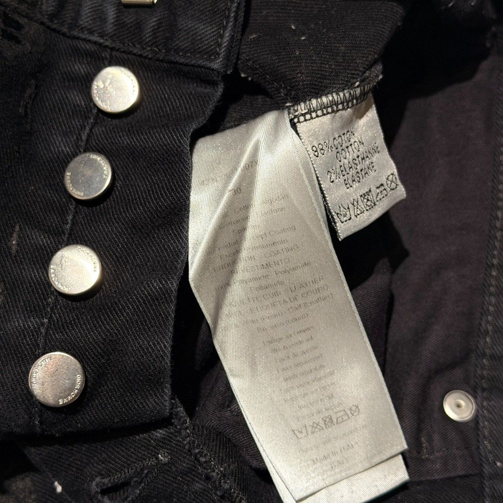 Runway crackle painted denim