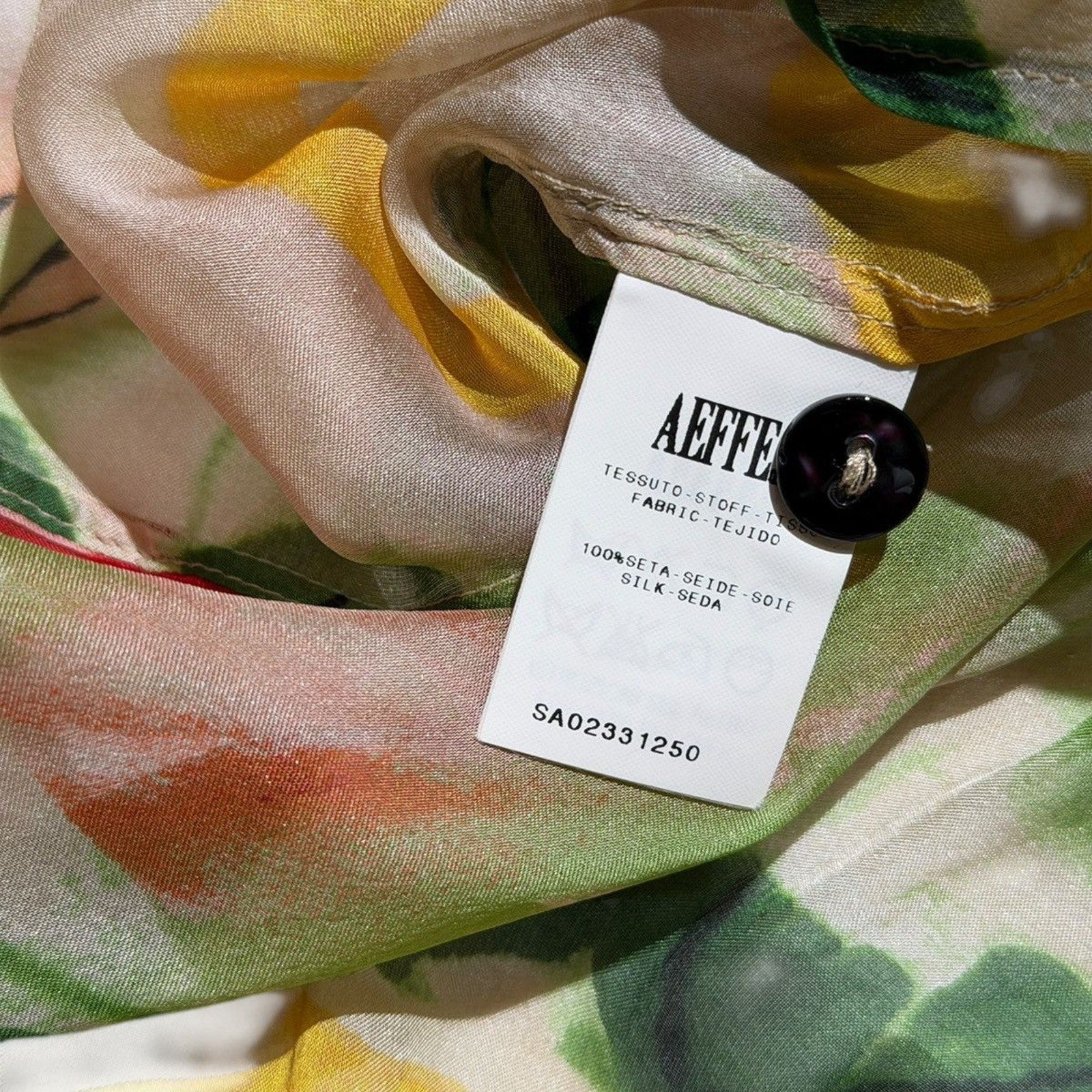 Silk floral cinch button down