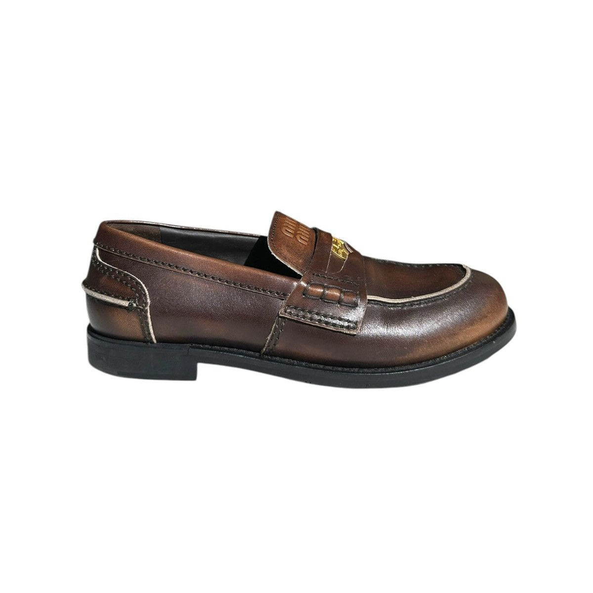 Vintage effect penny loafers