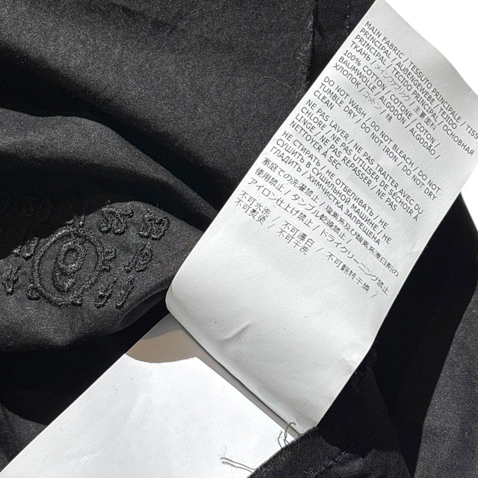 Cut off embroidered button down shirt