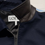 $2,350 Leather trimmed twill jacket