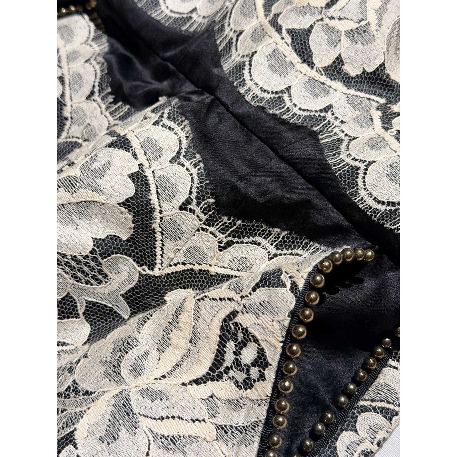 Runway Layered lace studded bodysuit/romper