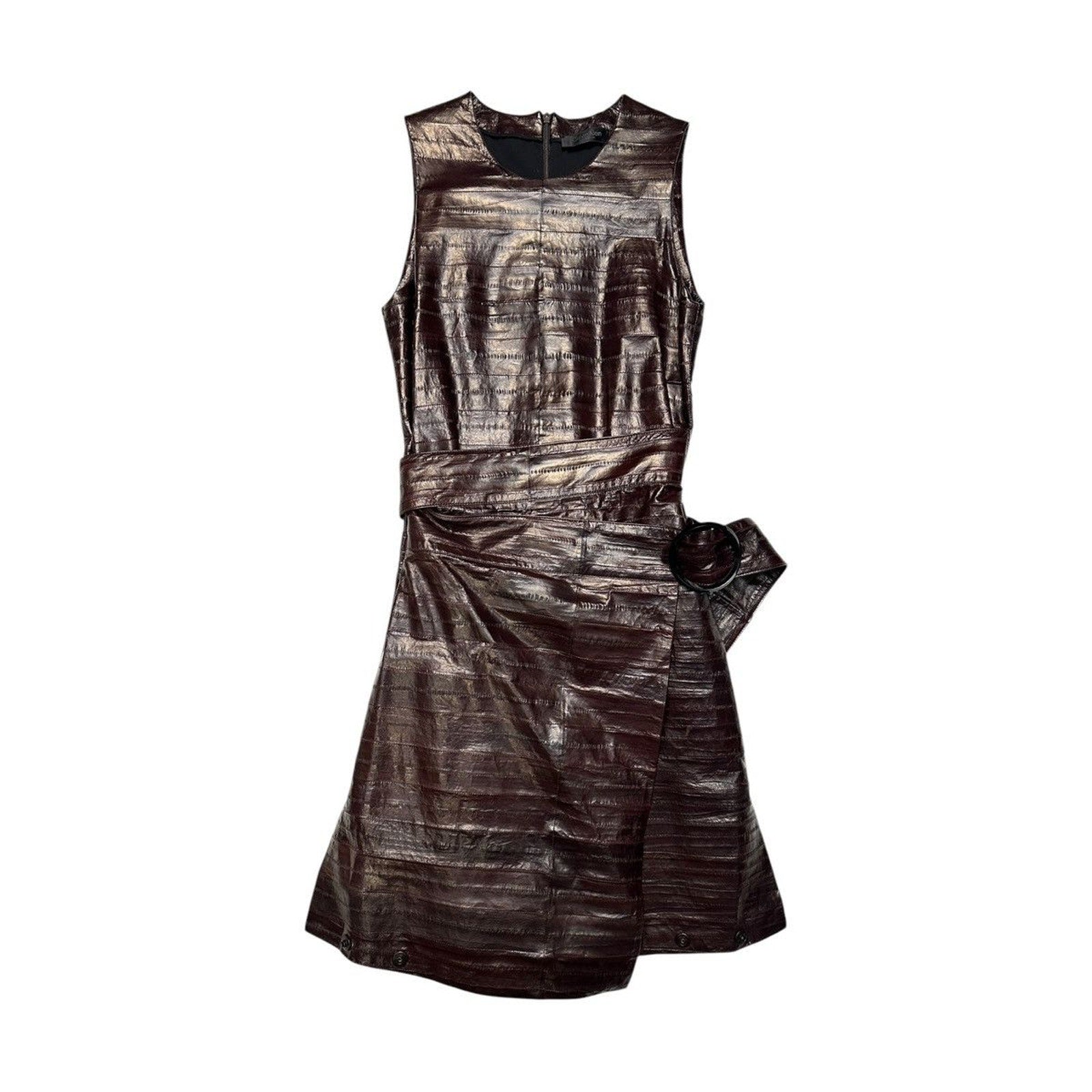 2017 runway Eel skin dress