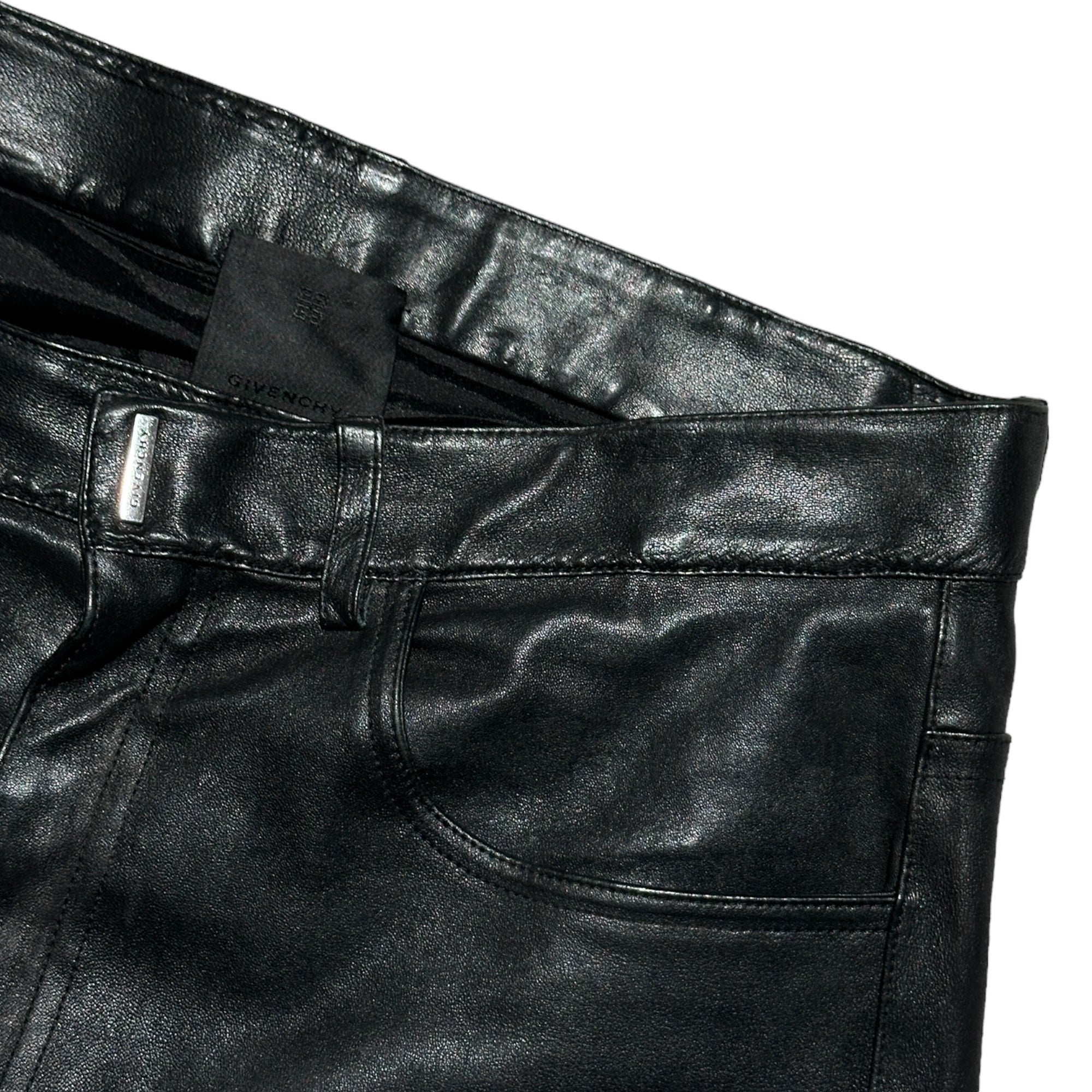 Lambskin leather cargo pant