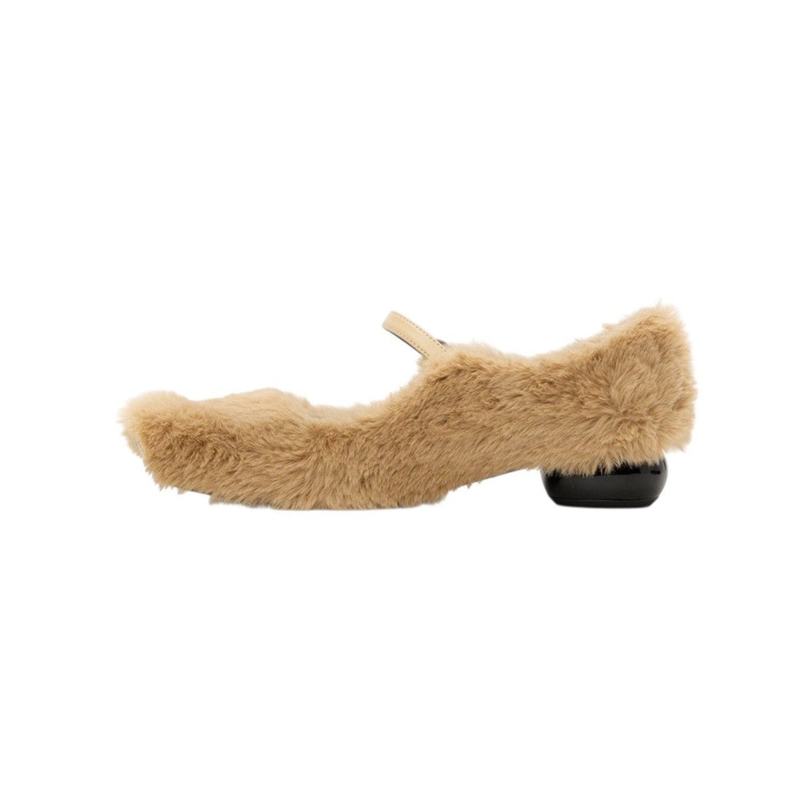 Diablo fur ballerina flat