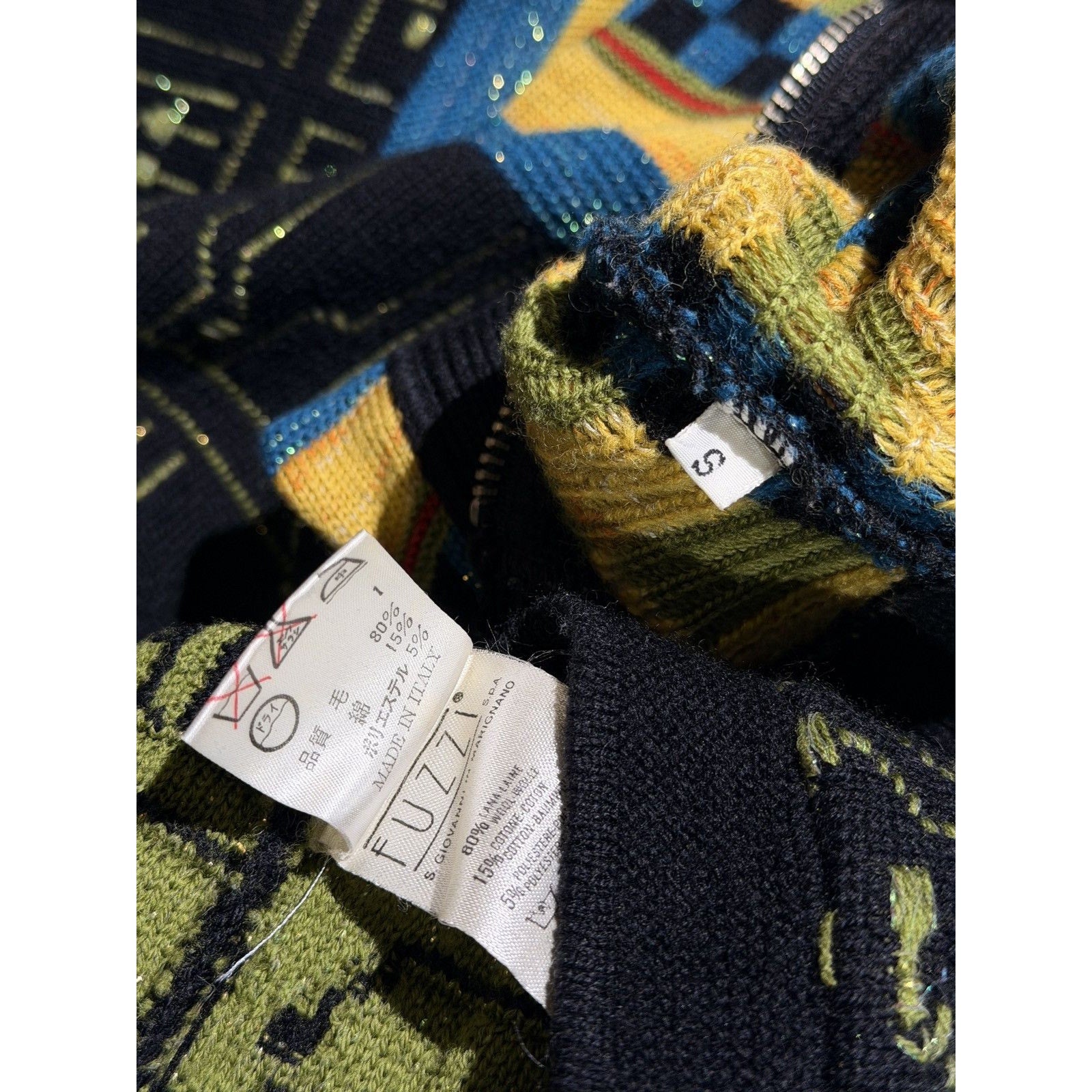 FW1995 circuit board zip sweater