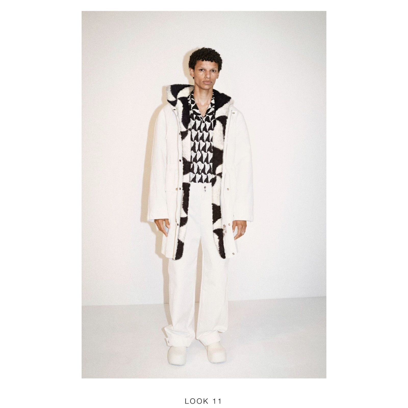 2-in-1 leather and fur parka jacket