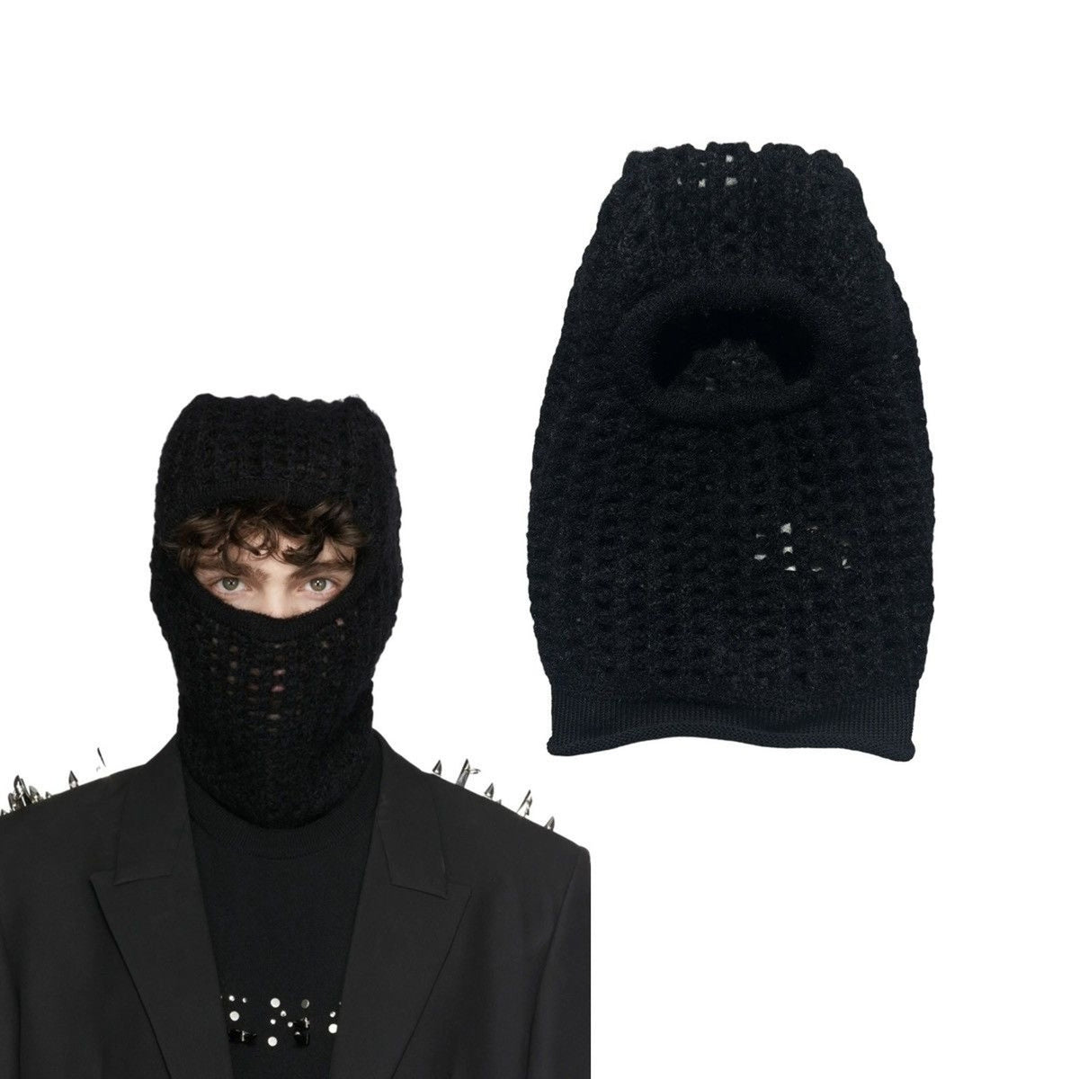 horned knit balaclava