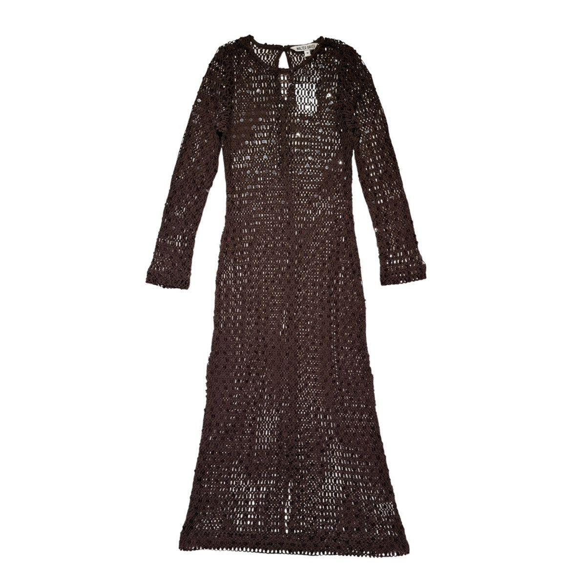 Walter baker Crochet knit sequin maxi dress