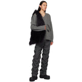 Runched wool trouser