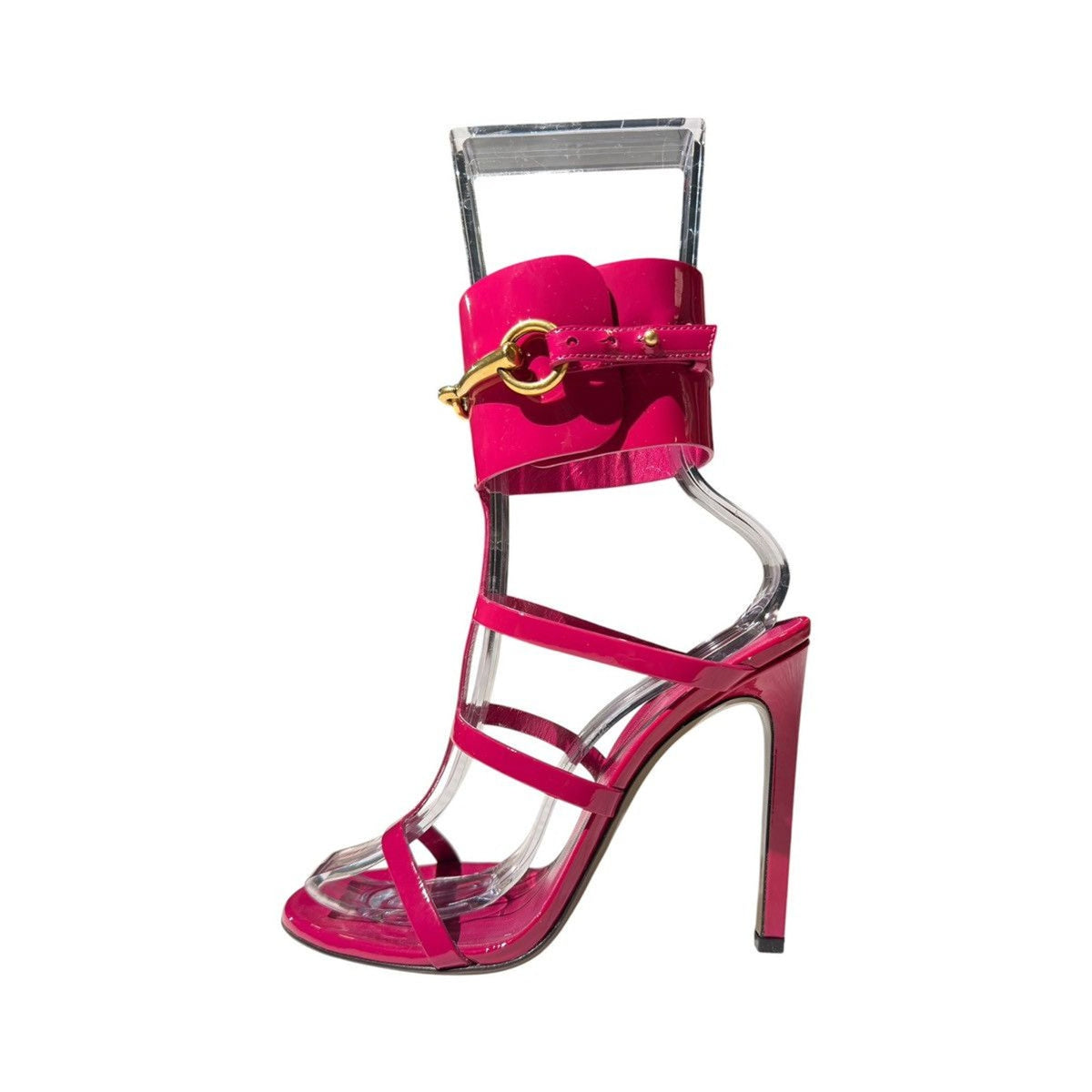 SS13 Ursula cage horsebit patent leather heel