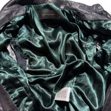 Paneled stretch leather jacket