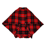 Boxy poncho frayed flannel