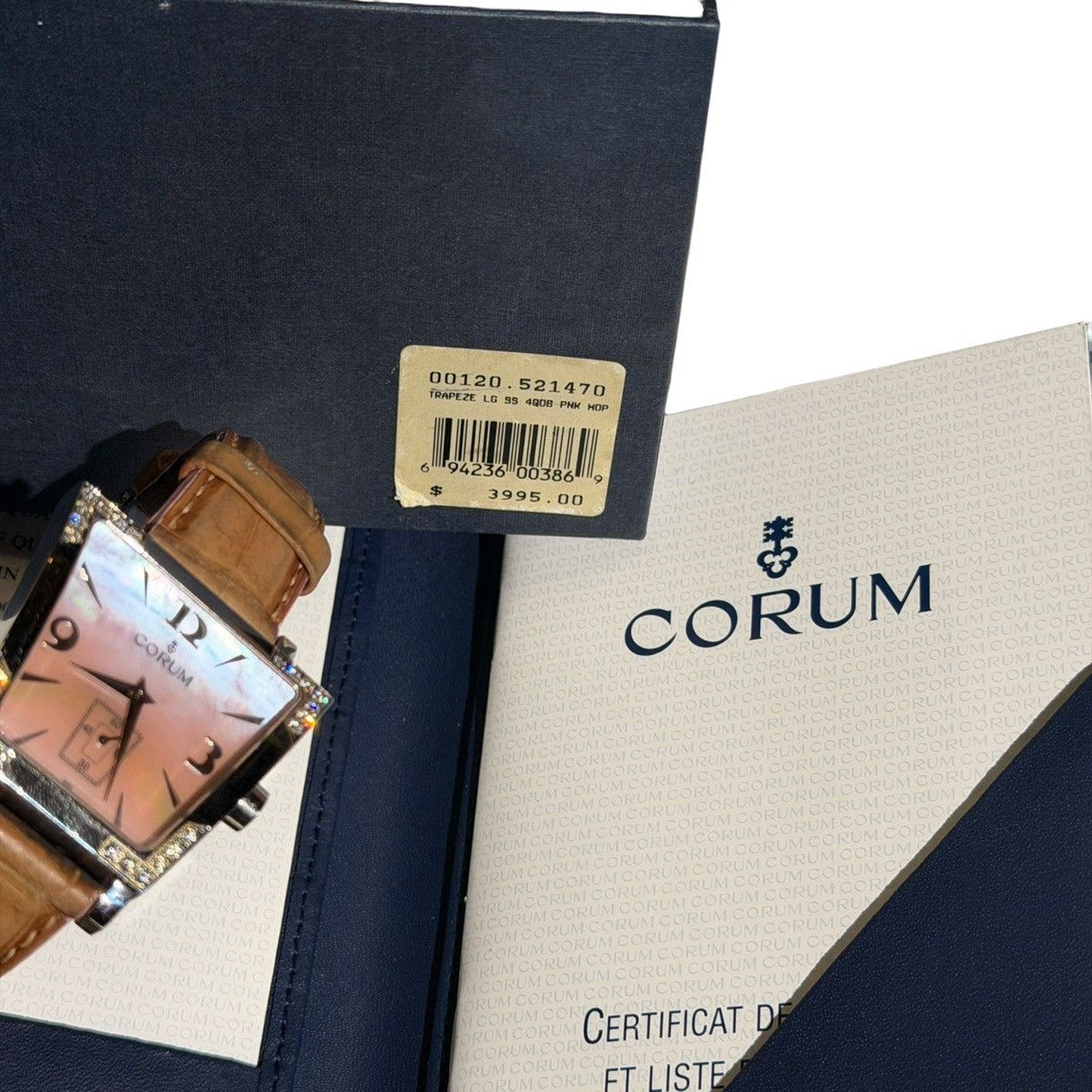 Trapeze mother of pearl diamond watch