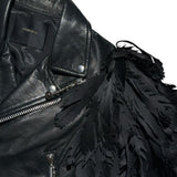 FW15 Runway feathered leather jacket