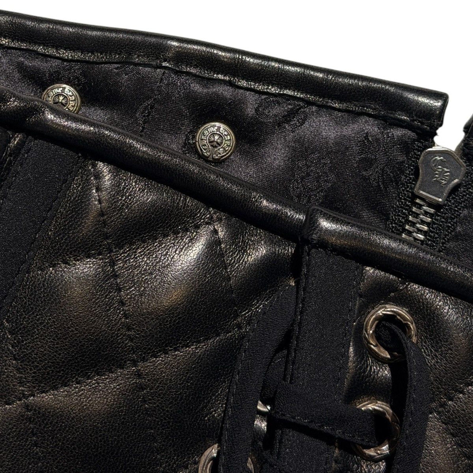 Quilted Leather dagger zip corset