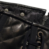 Quilted Leather dagger zip corset
