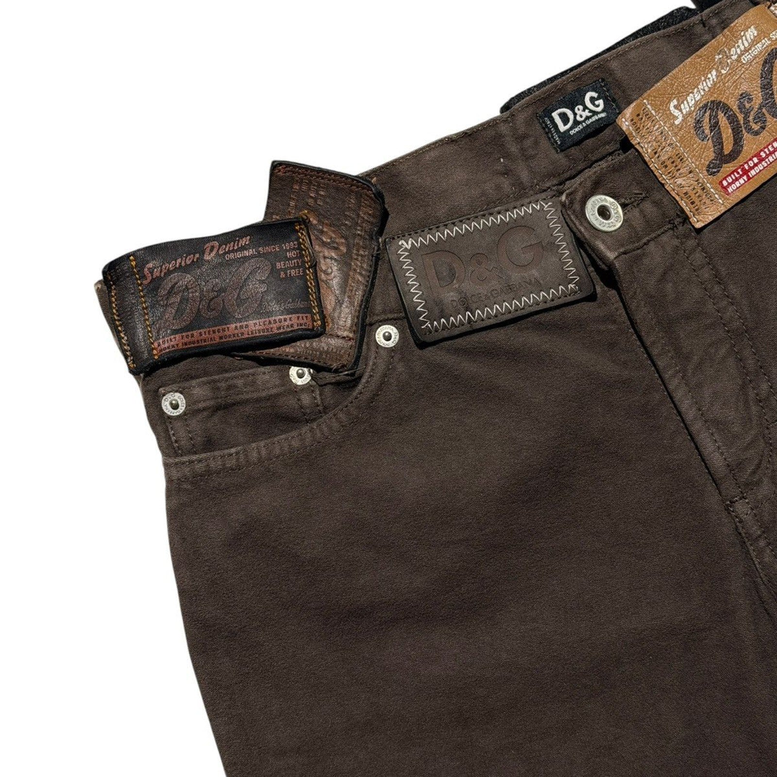Archive leather tags jeans