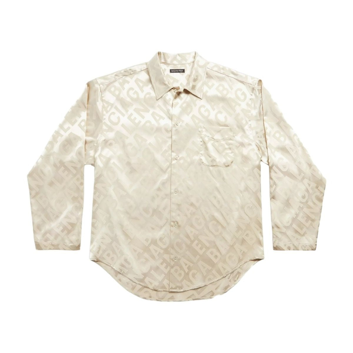 Logo fluid jacquard pajama shirt