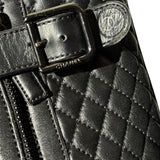 Quilted leather biker boots