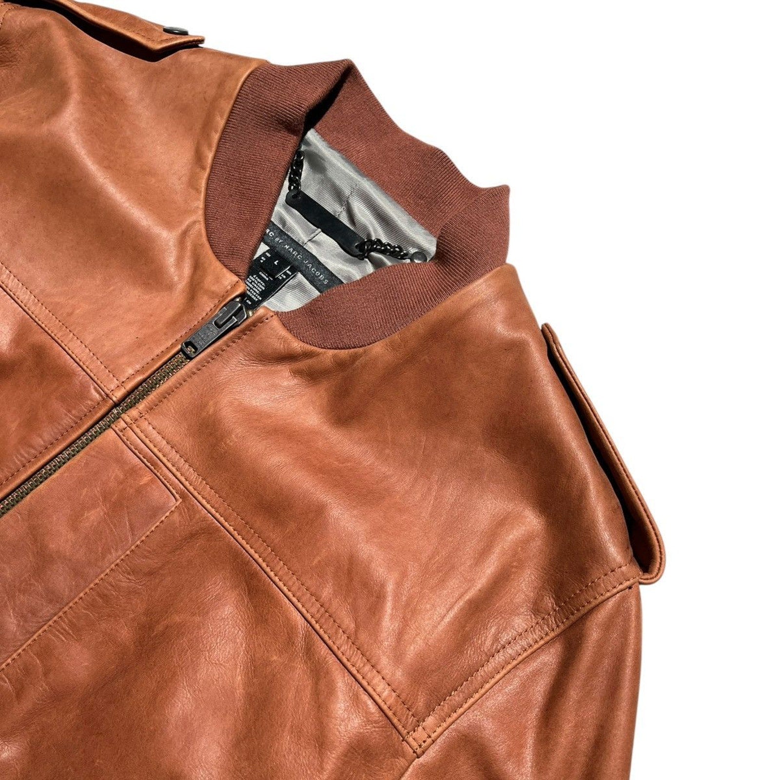 Lambskin leather bomber