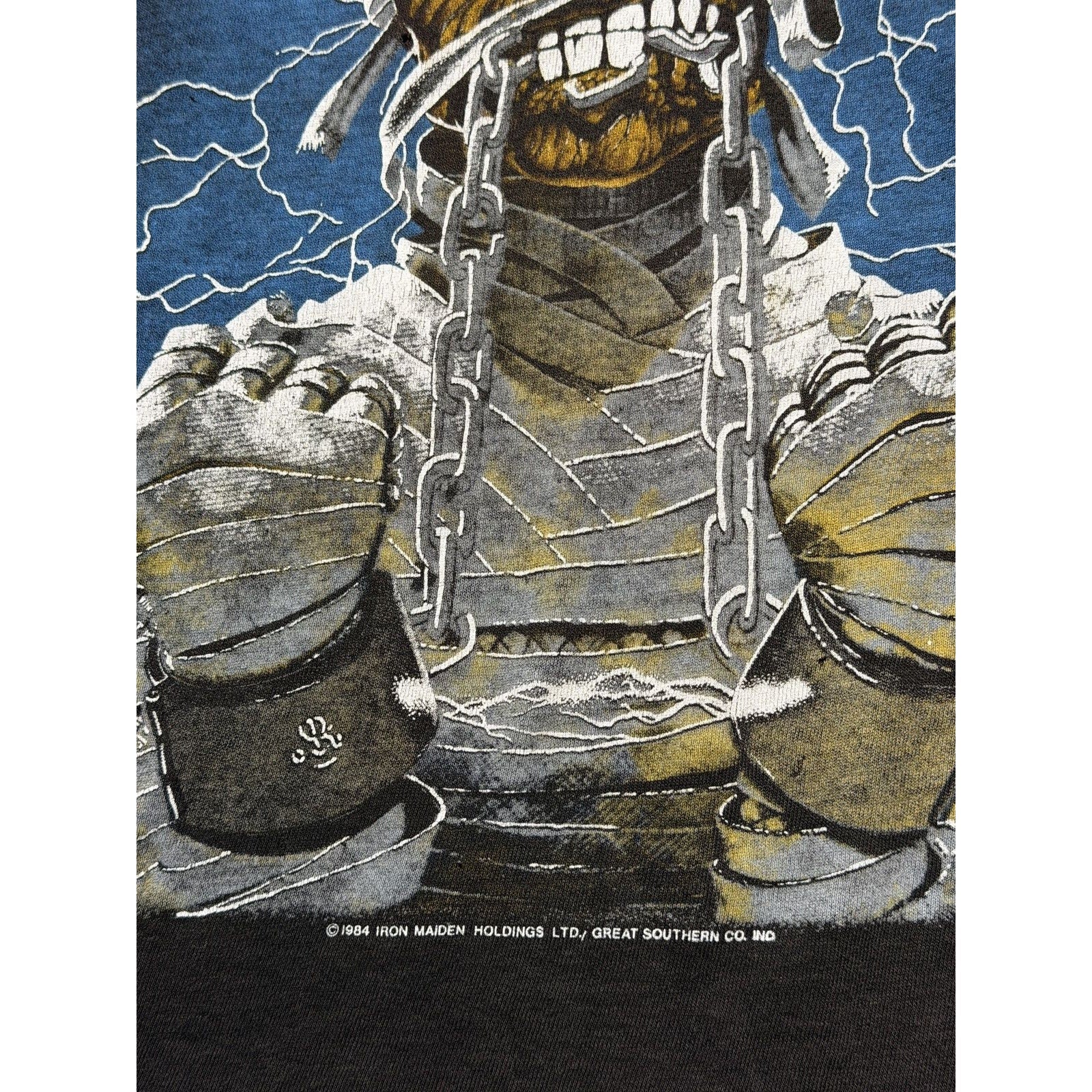 Iron Maiden 1984 american slavery tour vintage tee