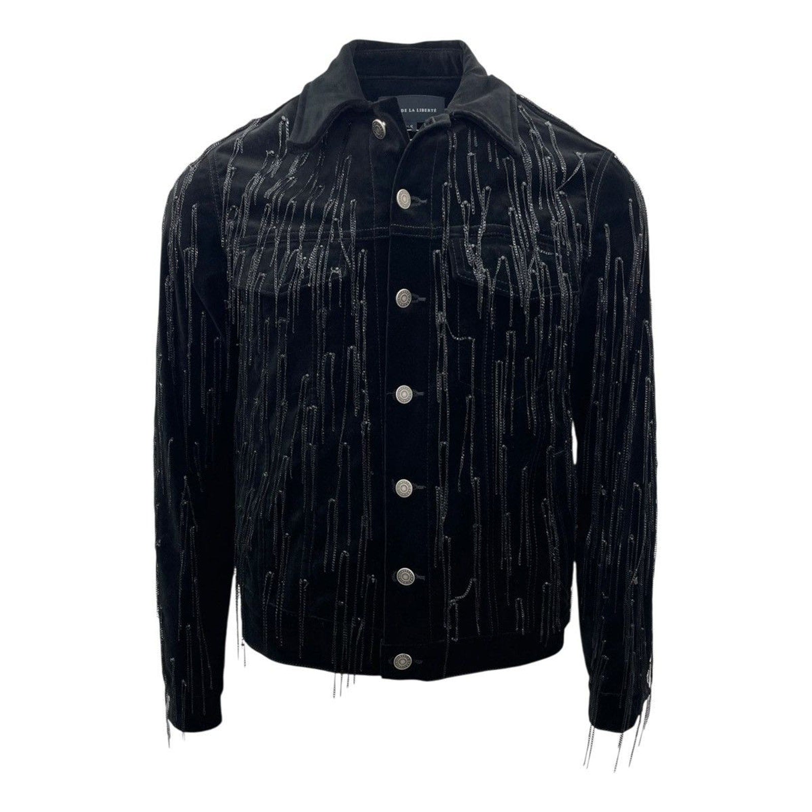 Johnny stretch velvet tassel trucker